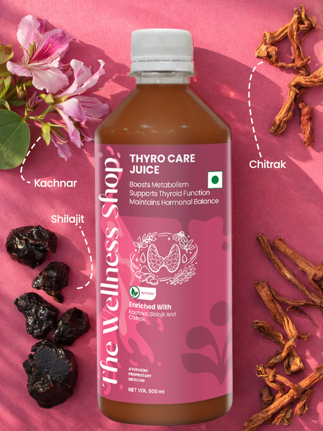 Thyro Care Juice — 23-Herb Ayurvedic Formula for Thyroid Support, Metabolism & Energy